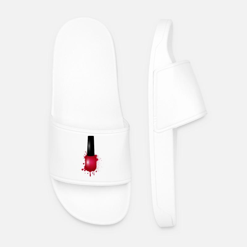 Roter Nagellack im Graffiti-Stil Illustration - Männer Badelatschen - Weiß