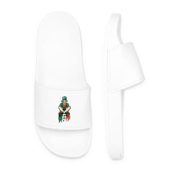 Charme du Leprechaun Pot d’Or, tellement chanceux d’être irlandais - Claquettes Homme - blanc - Devant