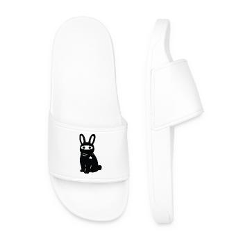 Vermummter Hase mit Stern – Antifaschismus Antifa - Männer Badelatschen - Weiß - Vorne