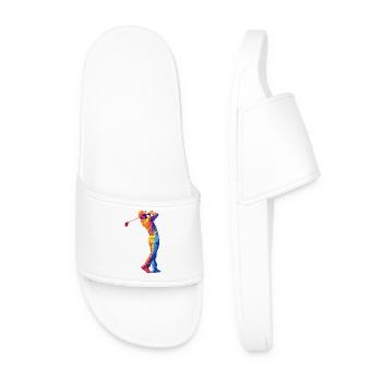 Regenbogen Golfer Swing - Männer Badelatschen - Weiß - Vorne