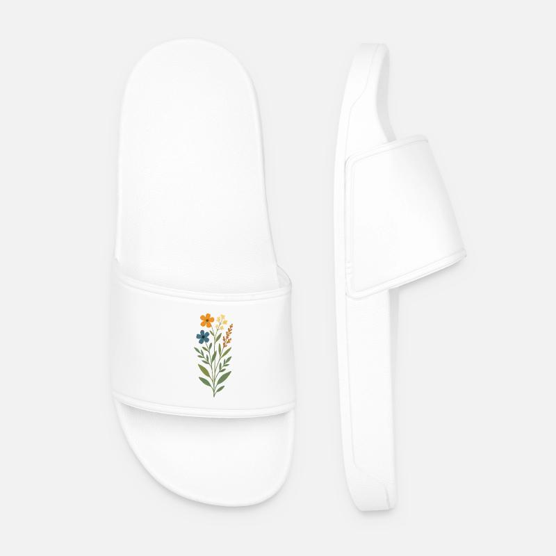 Wasserfarben Blumenstrauss - Männer Badelatschen - Weiß