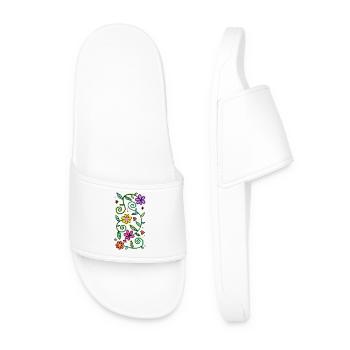 Dekorative Doodle-Gänseblümchen - Männer Badelatschen - Weiß - Vorne
