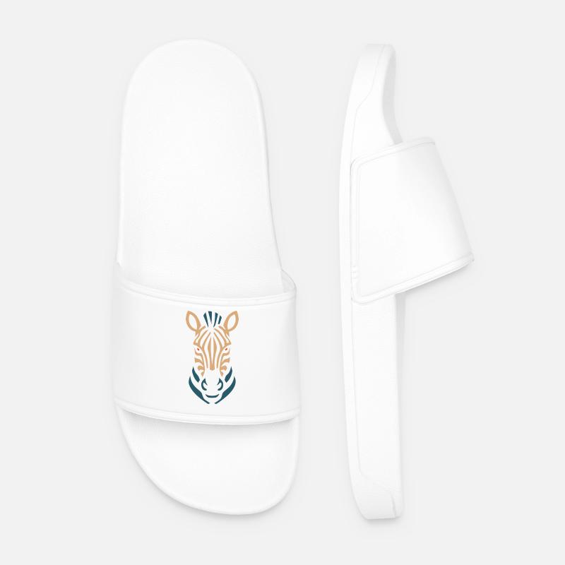 Zebra Kopf Neon Linien - Männer Badelatschen - Weiß