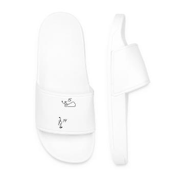 15th Anniversary Gift - 15th Years - Men’s Pool Sliders - white - Front