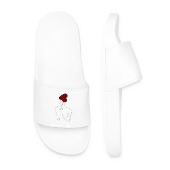 Style artistique Elegant Woman Back Line - avec cheveux roux - Claquettes Homme - blanc - Devant