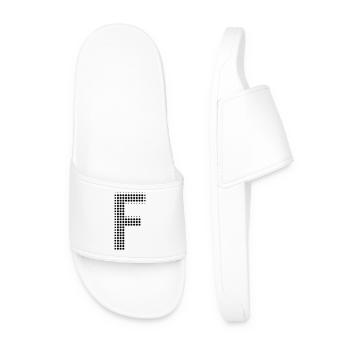 Buchstabe F – Punktmuster Initial Design - Männer Badelatschen - Weiß - Vorne