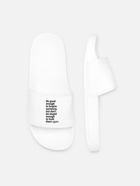 Forgive Someone Trust Again Saying - Men’s Pool Sliders - white