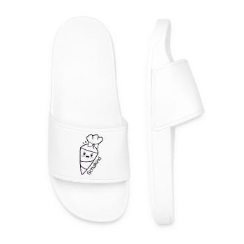 Schoolchild - cute school cone to color in - Men’s Pool Sliders - white - Front