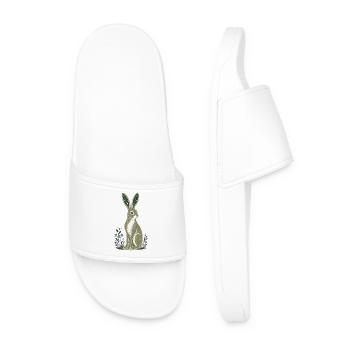 Celestial Hare Constellation Ears - Men’s Pool Sliders - white - Front
