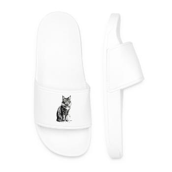 Noble cat sitting - Men’s Pool Sliders - white - Front
