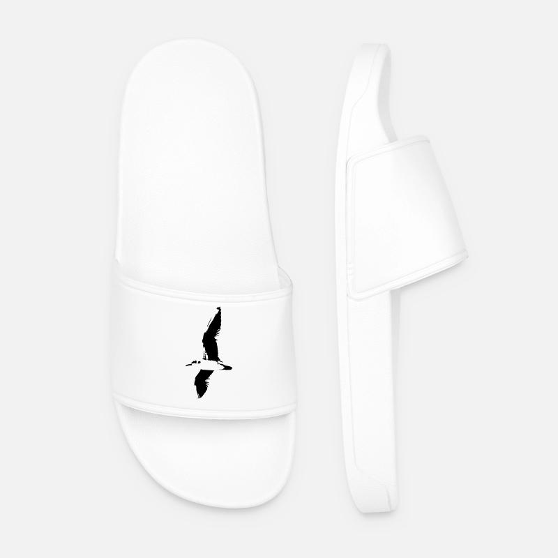 Möwe, Silhouette -T-Shirt - Männer Badelatschen - Weiß