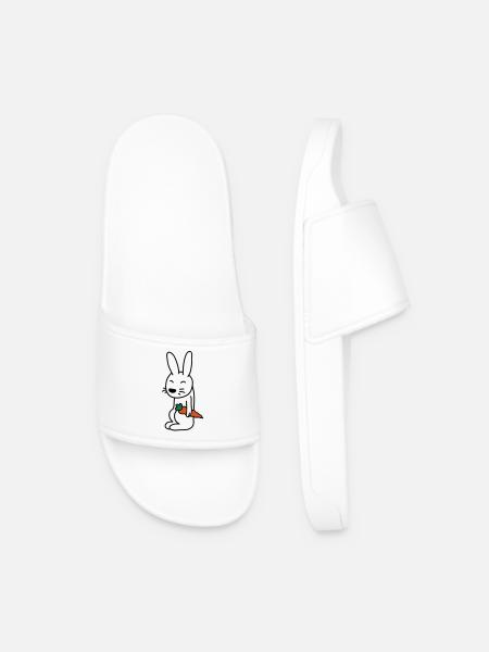 bunny_with_carrot - Männer Badelatschen - Weiß