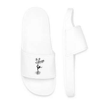 Woman, Tree, Yoga - Men’s Pool Sliders - white - Front