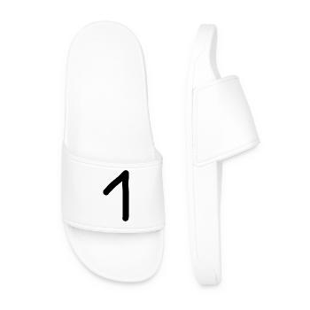 1 Number One Number Black Birthday - Men’s Pool Sliders - white - Front