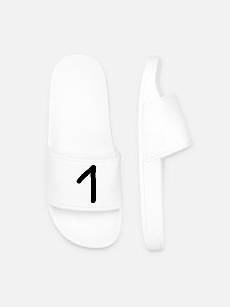 1 Number One Number Black Birthday - Men’s Pool Sliders - white
