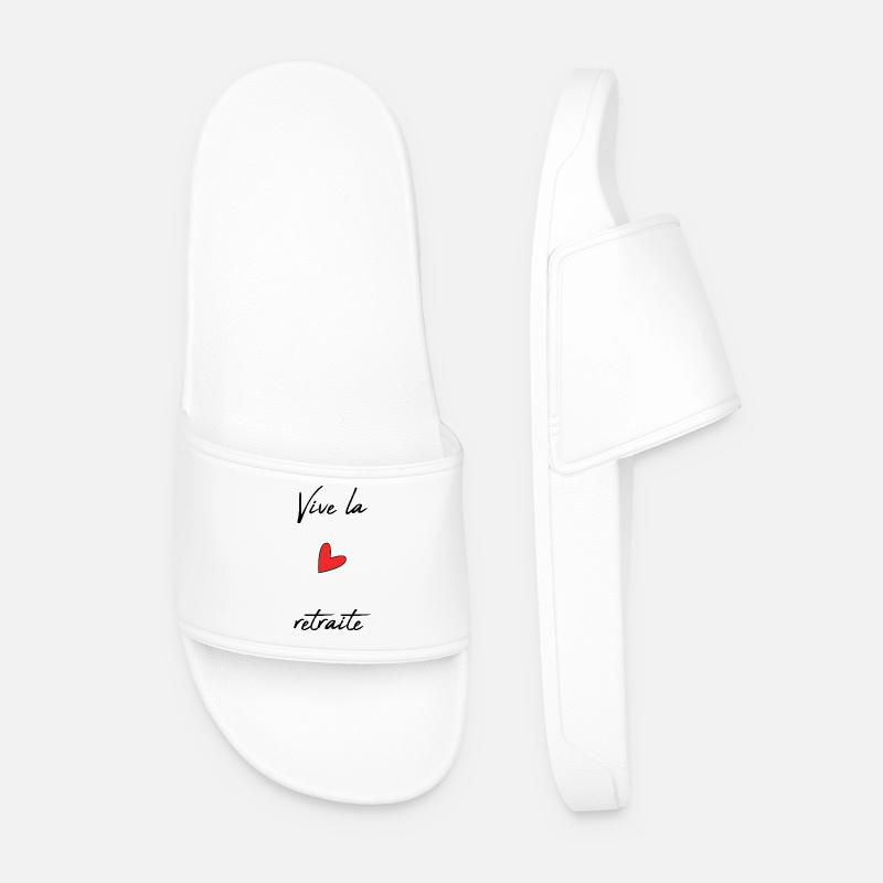 RETIREMENT. RETIREMENT. RETIRED. RETIREMENT - Men’s Pool Sliders - white