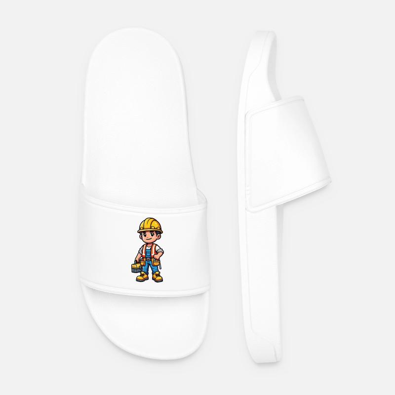 construction worker - Men’s Pool Sliders - white