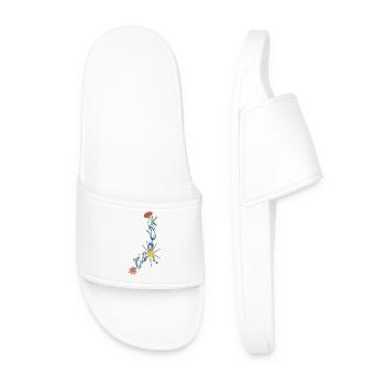 Cancer – Conception florale du zodiaque avec des étoiles - Claquettes Homme - blanc - Devant