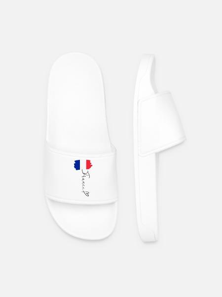 Flag France Regional Pride National Identity - Men’s Pool Sliders - white