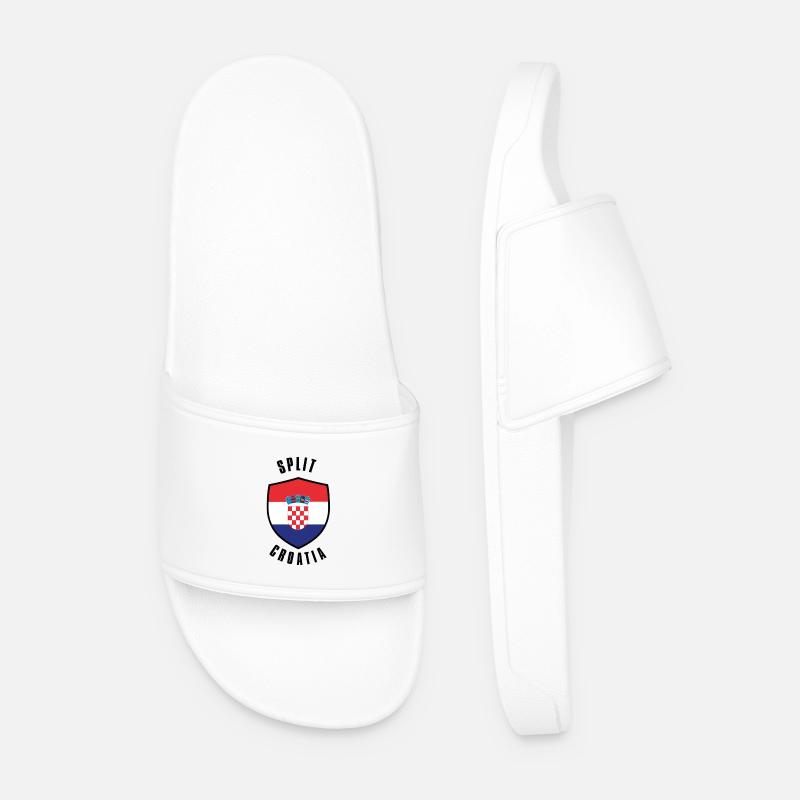 Split Croatia Shield - Men’s Pool Sliders - white