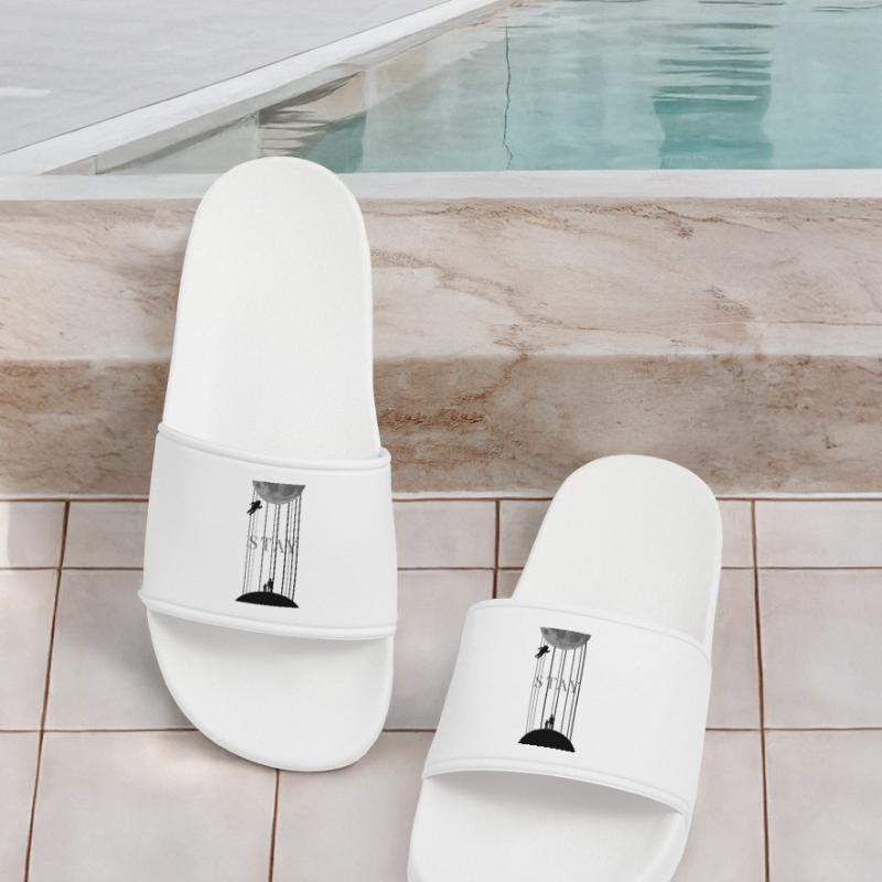 Space Interstellar with Morse Code Stay Men’s Pool Sliders