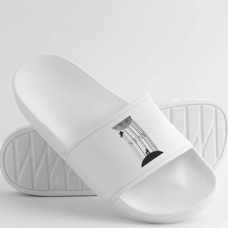 Space Interstellar with Morse Code Stay Men’s Pool Sliders