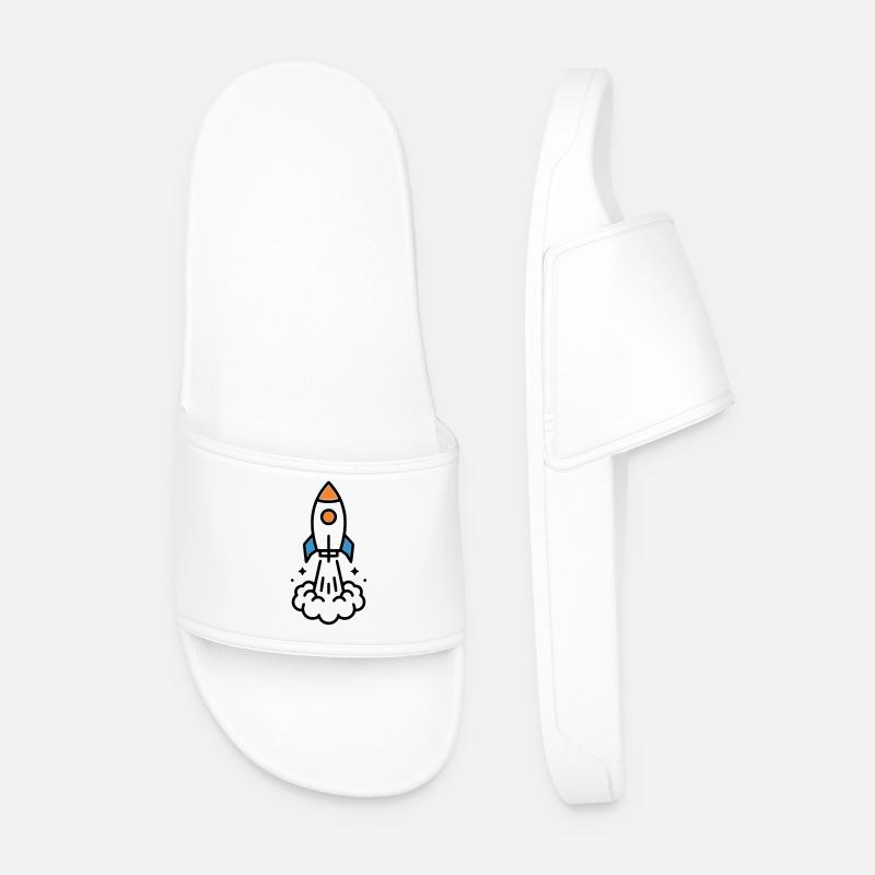Comic spatial Rocket Launch - Claquettes Homme - blanc
