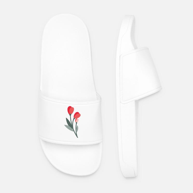 Blume - Männer Badelatschen - Weiß