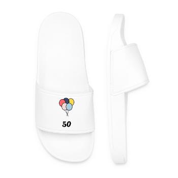 50. 50 YEARS. 50th ANNIVERSARY. 50 YEARS ANNIVERSARY. - Men’s Pool Sliders - white - Front