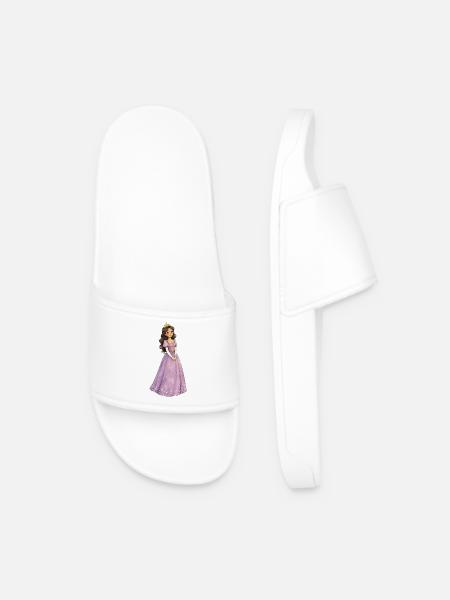 Purple princess with crown - Men’s Pool Sliders - white