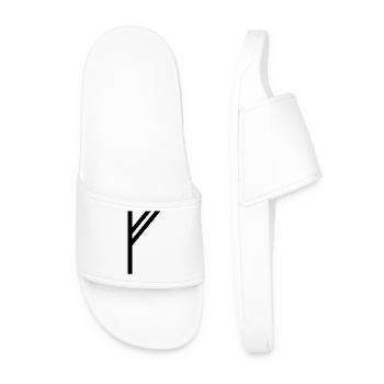 Fehu Rune Black – Viking Futhark Norse - Claquettes Homme - blanc - Devant