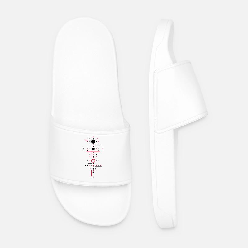 Points and lines - Men’s Pool Sliders - white