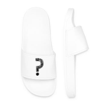 Point d'interrogation rayures regard grunge - Claquettes Homme - blanc - Devant