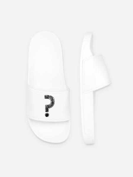 Point d'interrogation rayures regard grunge - Claquettes Homme - blanc