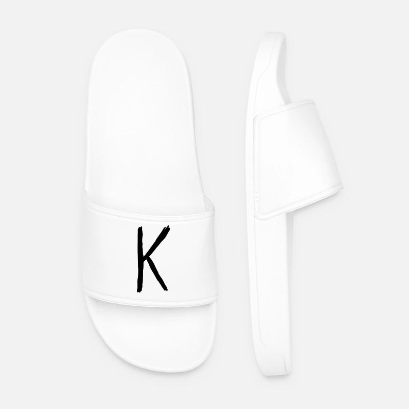 Buchstaben K - Männer Badelatschen - Weiß