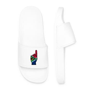 Drapeau numéro 1 de l’Afrique du Sud - Claquettes Homme - blanc - Devant