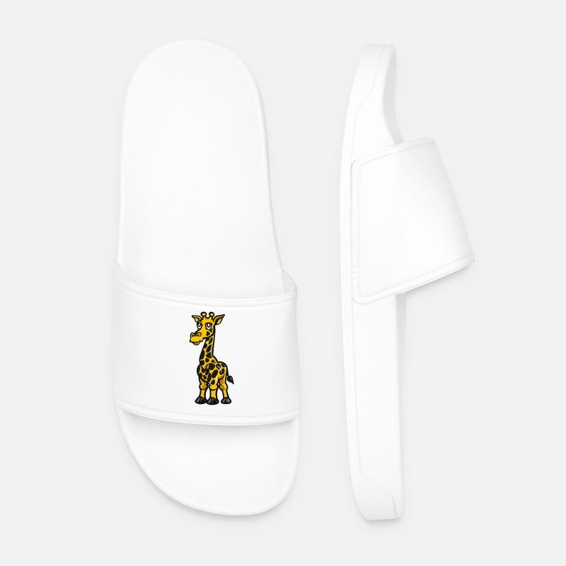 Giraffe Comic - Men’s Pool Sliders - white