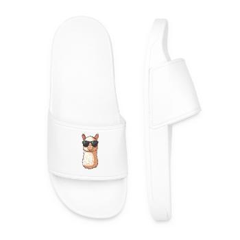 Lusitges Alpaca Llama Lama Sunglasses Summer - Men’s Pool Sliders - white - Front