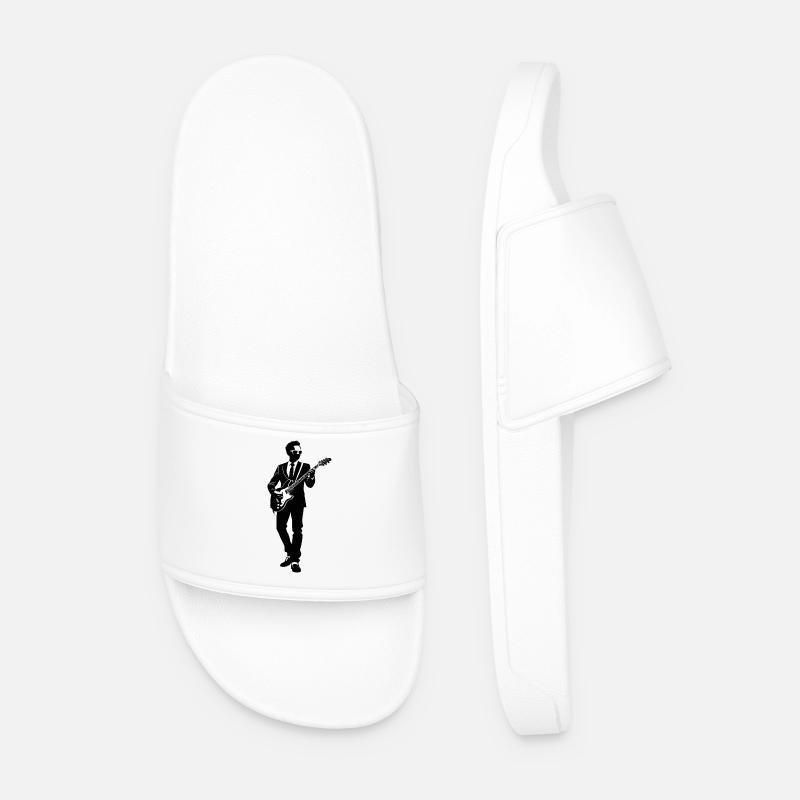 Musiker - Musik Sticker Gitarre - Männer Badelatschen - Weiß