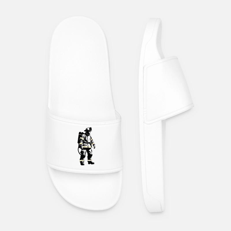 Feuerwehrmann - Beruf Design Sticker - Männer Badelatschen - Weiß