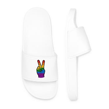 Peace & LGBTQ+ - Männer Badelatschen - Weiß - Vorne