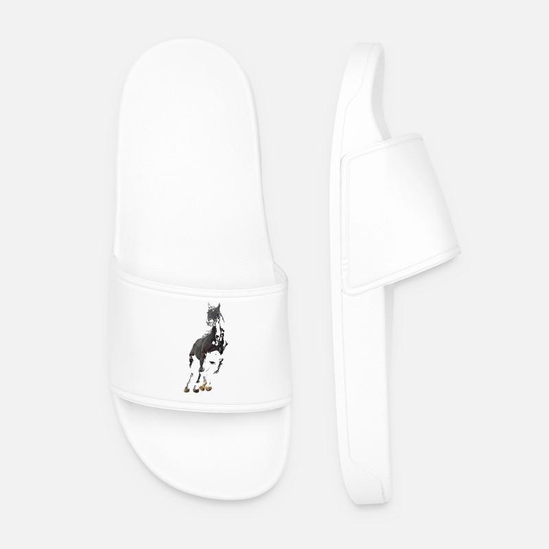 Pferd - Männer Badelatschen - Weiß
