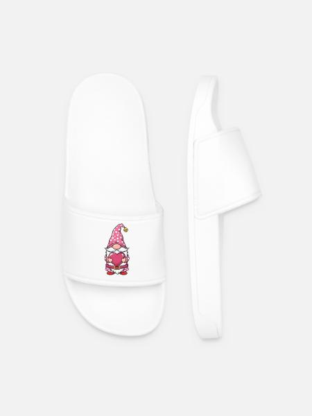 Valentine Gnomes - Men’s Pool Sliders - white