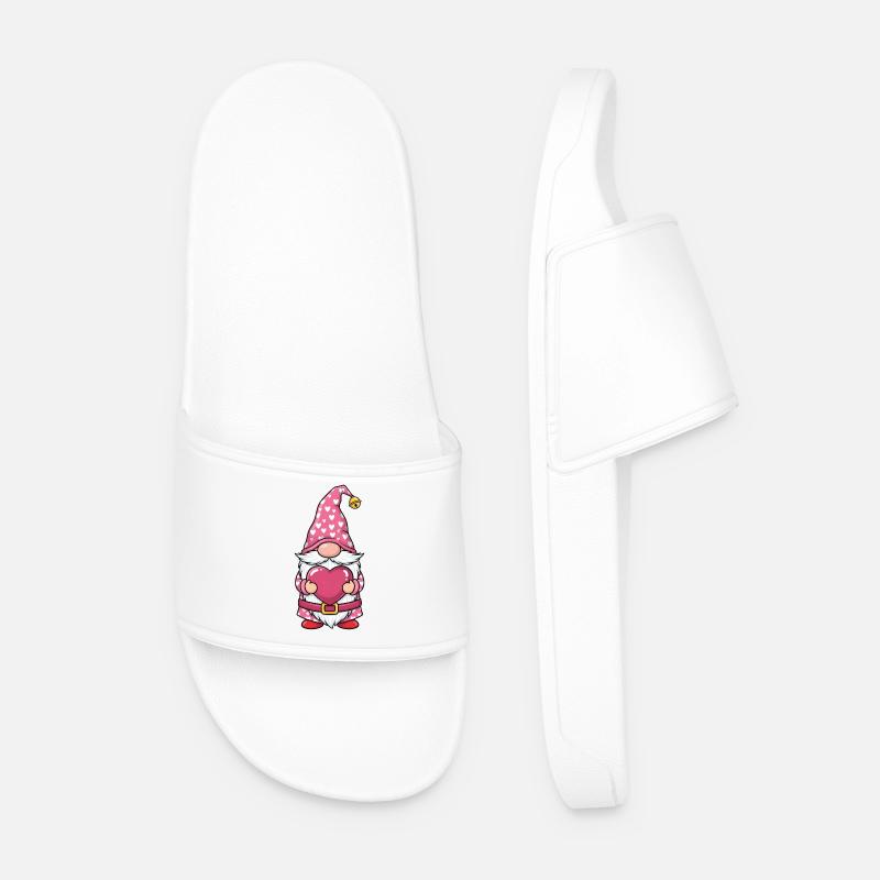 Valentine Gnomes - Men’s Pool Sliders - white