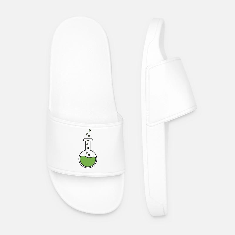 Liquido verde in un recipiente di laboratorio chimico - Ciabatte per il mare da uomo - bianco