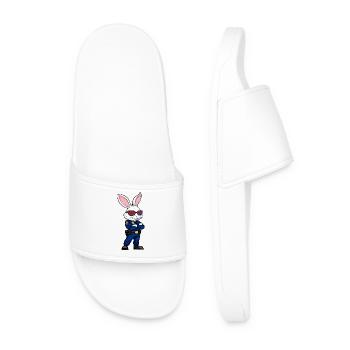 Rabbit Policeman - Men’s Pool Sliders - white - Front