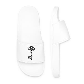 Black Celtic Key - Men’s Pool Sliders - white - Front