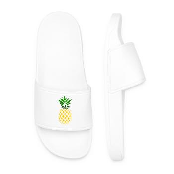 Ananas Tropenprint  - Männer Badelatschen - Weiß - Vorne