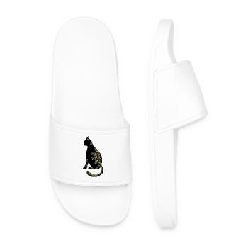 cat - Men’s Pool Sliders - white - Front