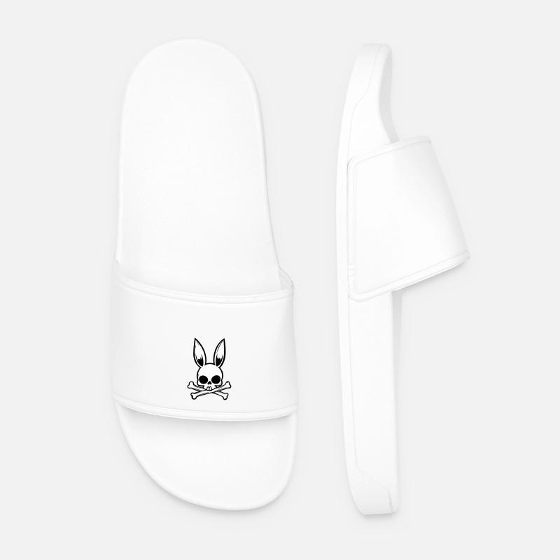 Hase Kopf Totenkopf Skull - Männer Badelatschen - Weiß